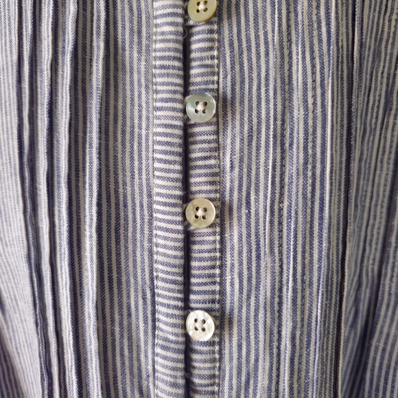 Faherty- Isha Linen Mini Dress Blue Mini Stripe SzM - Picture 9 of 12